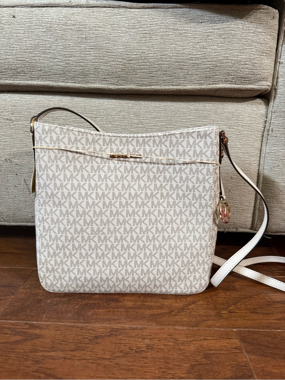 Michael Kors Cream/White Signature MK Crossbody Bag